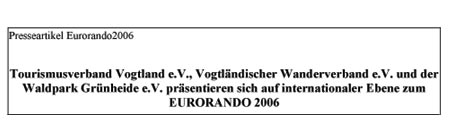 Pressetext Waldpark Eurorando 2006